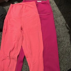 Pink/Peach Lululemon leggings 25"